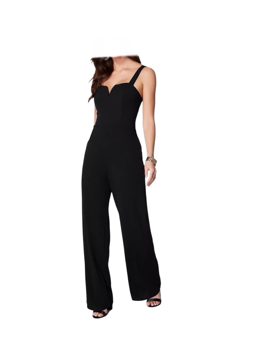 NWT BeBe V-Wire Core Jumpsuit Black Size Small